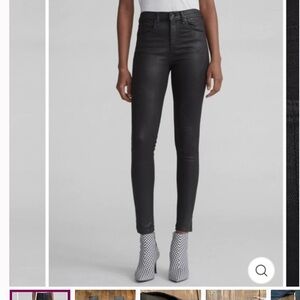 Rag & Bone Black Coated Skinny Jeans